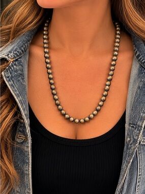 New Copper Navajo Pearl Style Beaded Necklace 20-22” Southwestern Boho